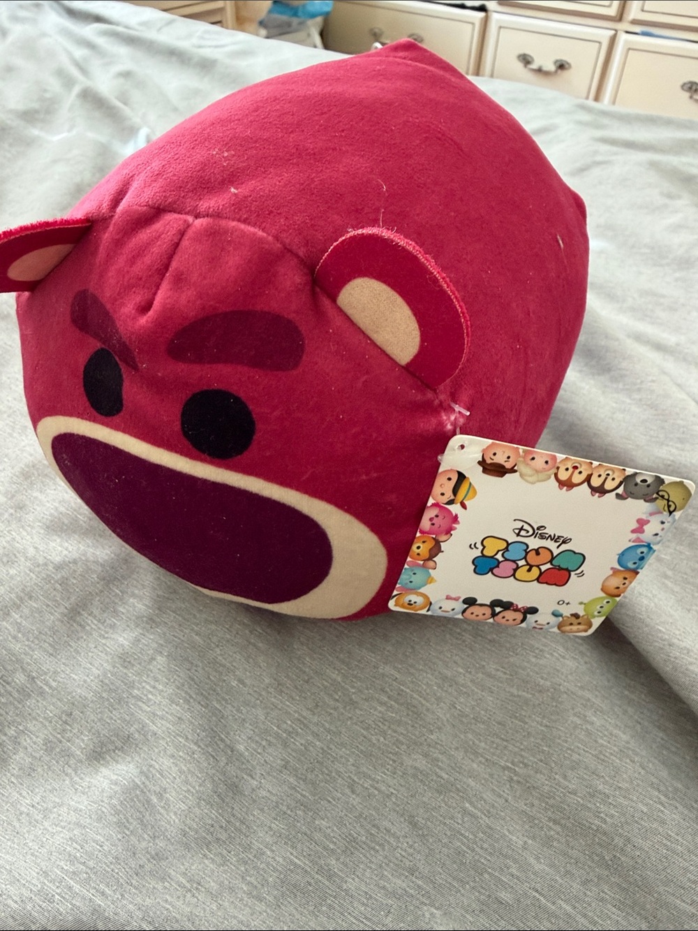 Disney Lotso Tsum Tsum Plush - Deep Pink and Cream Accents